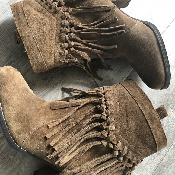 Suede Fringe Booties - Picture 3 of 8